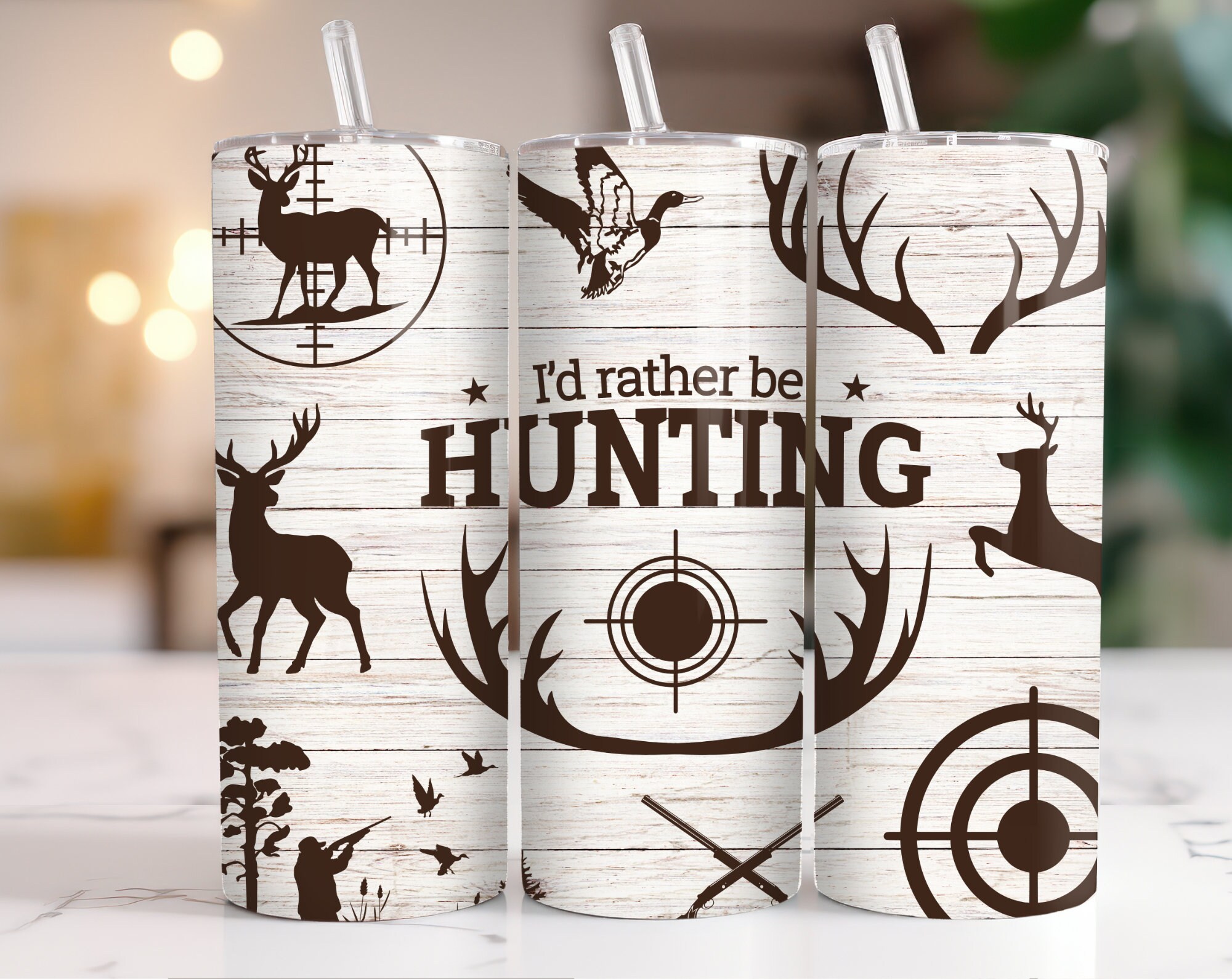 Hunting Tumbler Wrap, Deer Hunting Life 20oz Skinny Tumbler Sublimation ...