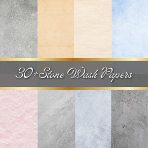 Stone Wash Digital Paper Pack, Soft Art Textures, Gradient Paper, Seamless Patterns, Scrapbooking Paper, Digital Download, Stone Graphic