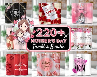 Más de 220 Mega paquete de envoltura de vaso del Día de la Madre, Vaso de vida de mamá, Envoltura de mamá de amor, Diseños de sublimación de 20 oz, Día de la Madre, Vaso de mamá floral PNG