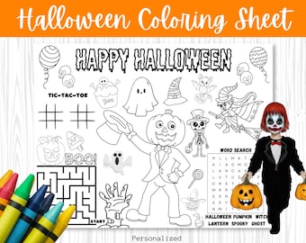 Folha para colorir de Halloween, página para colorir de bruxa de abóbora assustadora gótica para impressão, escala de cinza, Halloween para colorir PNG, crianças, lembrancinha de festa de Halloween