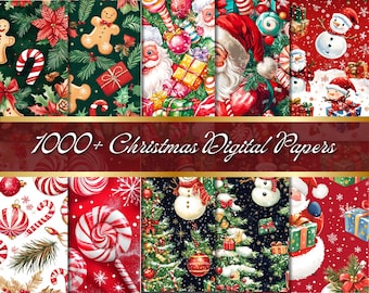 1000+ Mega Weihnachten Digital Paper Pack, Weihnachten Wallpaper, Weihnachten Scrapbook Papier, Weihnachten Hintergrund, Weihnachten Patterns Pack Papier