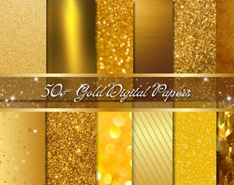 Gold digital paper, Gold gradients, gold foil, backgrounds, digital paper, textures, scrapbook paper, gold metal, metallic, gold gradient