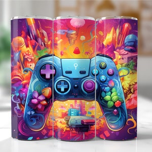 90 + Gamer Tumbler Wrap Bundle, 3D Game Controller Tumbler Wrap, 20oz ...