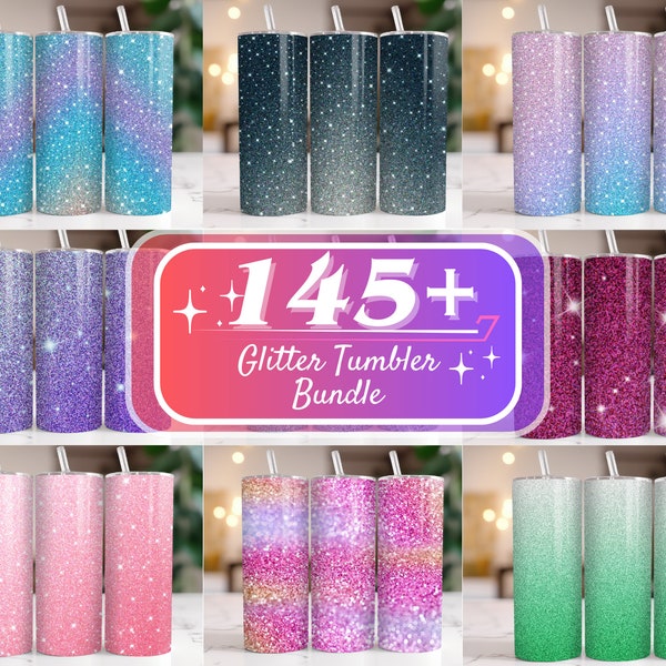 145+ Glitter Tumbler Wrap Bundle, Glitter Color Tumbler Wrap, Sparkle Style Glitter Tumbler Wrap 20 oz Ombre Tumbler PNG, Sparkling Glitter