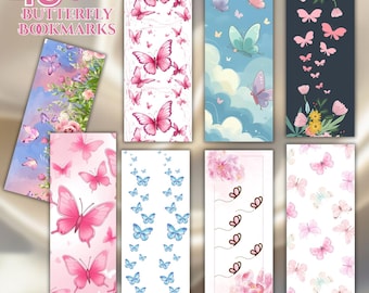 45+ Butterfly Bookmark Bundle, Fantasy Butterfly Design PNG, Floral Bookmark, 3D Butterfly Bookmark Design, Flower and Butterfly Bookmark