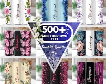 Mais de 500 Adicione seu próprio texto Tumbler, Floral Adicione seu nome Tumbler, Floral Tumbler 20oz Skinny Tumbler Arquivo PNG de sublimação, flores coloridas png