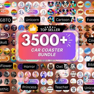 3500+ Car Coaster Sublimation Bundle, Round Car Coaster Sarcastic Car Coaster PNG, Mega Car Coaster Wrap, Car Coaster Design, Floral Coaster