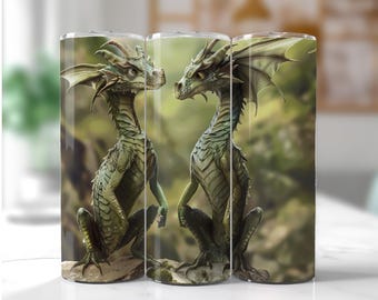 Dragon Tumbler Wrap , Fire Breathing Dragon 20oz Skinny Sublimation Fantasy Magical Digital Mythical Creature PNG Download