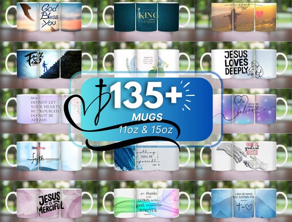 135+ Bible Verses Mug Wrap Bundle, Christian Quotes Sublimation, Religious Mug Sublimation, Christian Mug Wrap, Christian Gift, Faith Mug