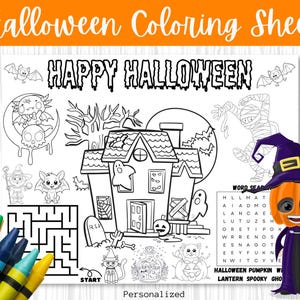 Halloween  Coloring Sheet, Printable Gothic Creepy Pumpkin Witch Coloring Page Grayscale Halloween Coloring PNG Kids, Halloween Party Favors