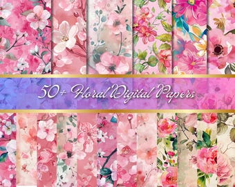 Carta digitale floreale rosa pastello, carta per scrapbooking acquerello rosa cipria, sfondo rosa matrimonio astratto, download digitale