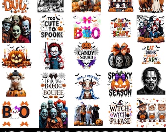 100+ Retro Halloween Png-Bundle, süße kleine Halloween-Sublimation, gruselige Jahreszeit Png, Geist-T-Shirt, Kürbis Png, Herbst Png, Retro Halloween