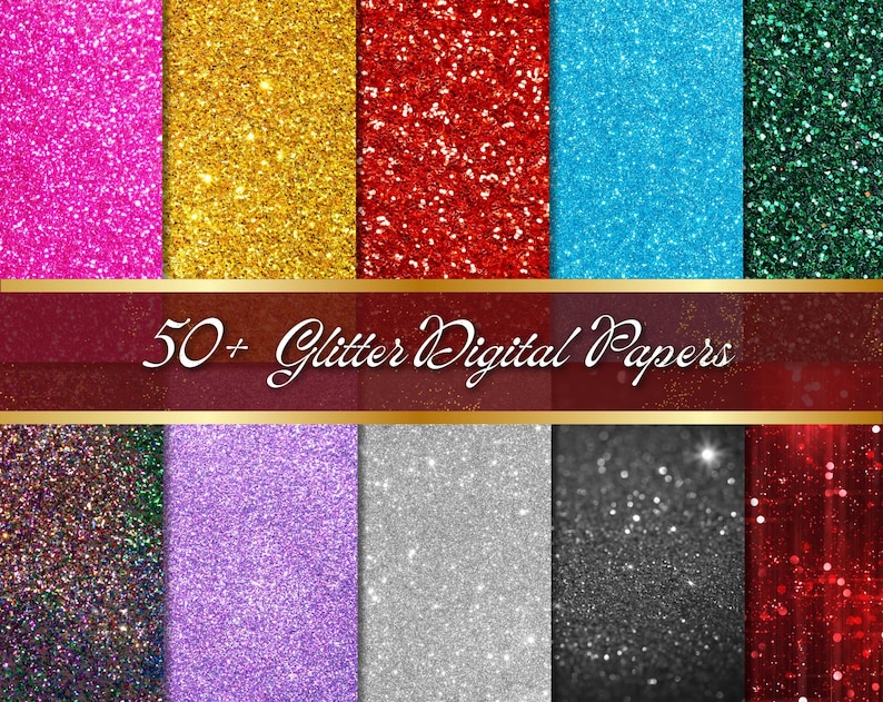 Glitter Digital Paper Ombre Digital Glitter Rainbow Glitter Seamless ...