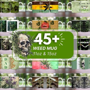 Weed Mug Wrap Designs, 45+ Weed Lover Mug Sublimation Designs, 11oz and 15oz Mug Wrap, Marijuana Mug Wrap, Cannabis Mug, Funny Weed Designs