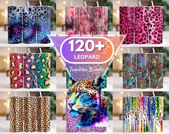 Glitter Leopard Tumbler Wrap Cheetah Print Tumbler Bundle Sublimation Designs 20 Unzen Skinny Tumbler Gerade Png Tumbler Vorlage Png Nahtlos