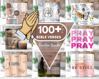 100+ Bible Tumbler Wrap Bundle, Christian Bible Verses Sublimation Faith Tumbler, Christian Tumbler PNG, Christian Quotes Religious Tumbler