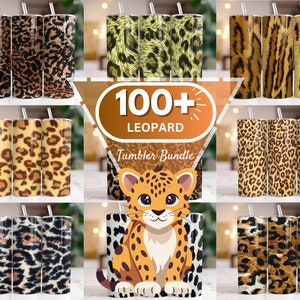 Glitter Leopard Tumbler Wrap Cheetah Print Tumbler Bundle Sublimation Designs 20oz Skinny Tumbler Straight Png Tumbler Template Png Seamless