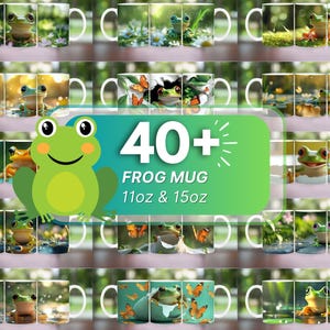 Frog Mug Bundle, Baby Frog Mug Wrap, 40+ Cute Frog Coffee Mug Wrap, Frog Lover Mug Wrap, Funny Frog Quotes Mug Sublimation Design
