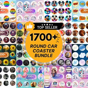 1700+ Car Coaster Sublimation Bundle, Round Car Coaster Sarcastic Car Coaster PNG, Mega Car Coaster Wrap, Car Coaster Design, Floral Coaster
