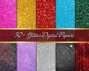 Glitter Digital Paper, seamless rainbow glitter PNG, Glittered Paper, Rainbow Glitter Planner Scrapbooking Digital Papers, Sparkle Papers