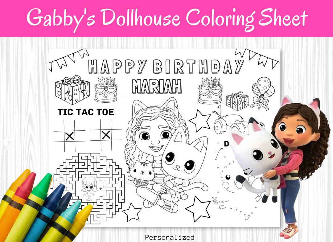 Gabby Dollhouse Coloriage Feuille Feuille dactivité - Etsy France