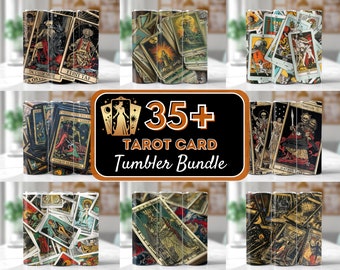 35+ Tarot Cards Tumbler Wrap, Witchy Vibes Celestial Tumbler 20oz Tarot Sublimation Design Witchy Tumbler PNG Sarcastic Skeleton Tumbler