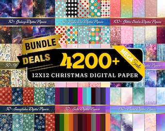 4200+ mega digitaal papierpakket, digitaal kerstpapier, digitaal bloemenpapier Halloween digitaal papieren plakboek, naadloos achtergrondpatroon