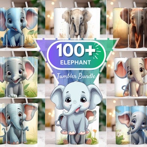 100+ Elephant Tumbler Wrap, 20oz Bundle, Baby Elephant Sublimation Designs, Elephant Seamless Tumbler, Alcohol Ink Elephant PNG vibrant cute