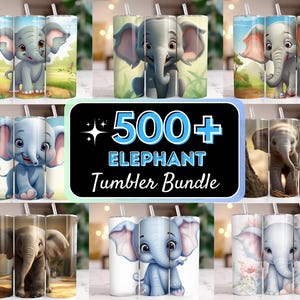 500+ Elephant Tumbler Wrap, 20oz Bundle, Baby Elephant Sublimation Designs, Elephant Seamless Tumbler, Alcohol Ink Elephant PNG vibrant cute