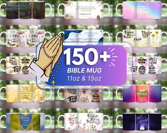 Bible Verses Mug Wrap Bundle, Christian Quotes Sublimation, Religious Mug Sublimation, Christian Mug Wrap Christian Gift Faith Mug Bible Mug