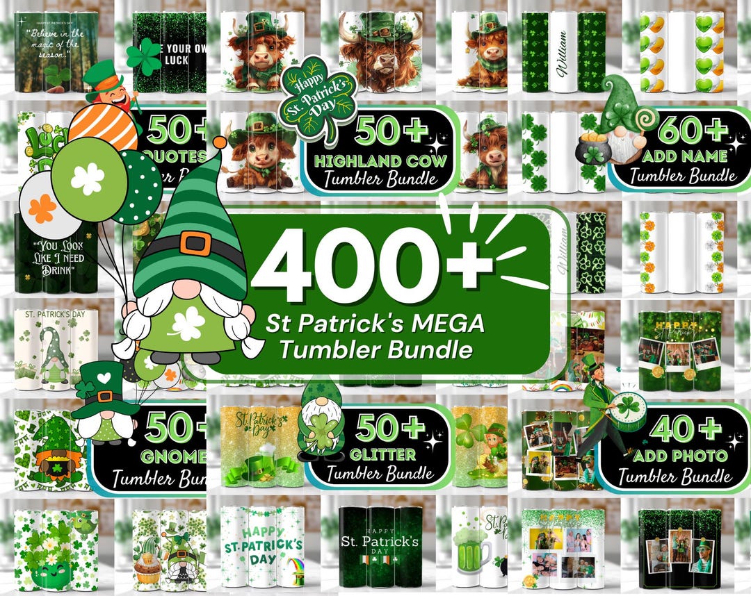 St Patrick Bundle Tumbler Wrap, 20oz St Patrick's Day Tumbler Mega ...
