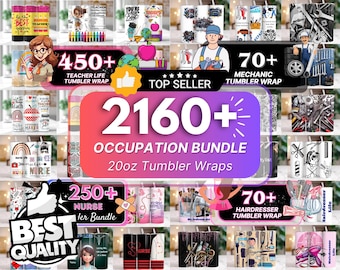 2160+ Mega Tumbler Bundle, Occupation Tumbler Wrap, Nurse Tumbler, Mechanic Tumbler, EMT Tumbler, Teacher Tumbler, Army Tumbler PNG