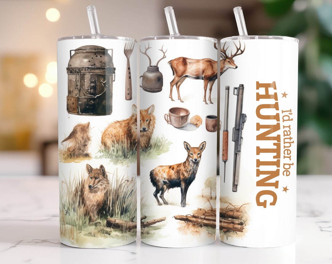 Hunting Tumbler Wrap, Deer Hunting Life 20oz Skinny Tumbler Sublimation ...