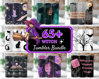 65+ Witchy Vibes Tumbler Wrap Sublimation Design PNG 20oz Skinny Straight Tumbler Zodiac Celestial Witch Tumbler Template Digital Download