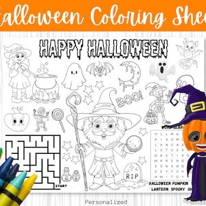 Halloween  Coloring Sheet, Printable Gothic Creepy Pumpkin Witch Coloring Page Grayscale Halloween Coloring PNG Kids, Halloween Party Favors