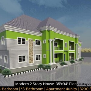 2 Story Modern Apartment | Building Plan | 3 Bedroom, 3 Bathroom | (3,290 sq ft) (PDF)