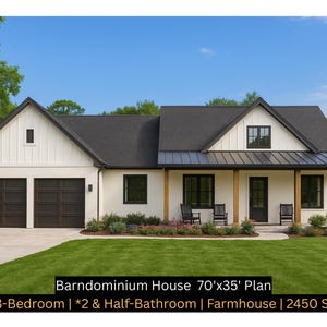 Modern FarmHouse Plans PDF Download –3 Bedroom Cottage & Barn Style Home Blueprints, Small to Large Custom Farm House Designs (1–2 Story)