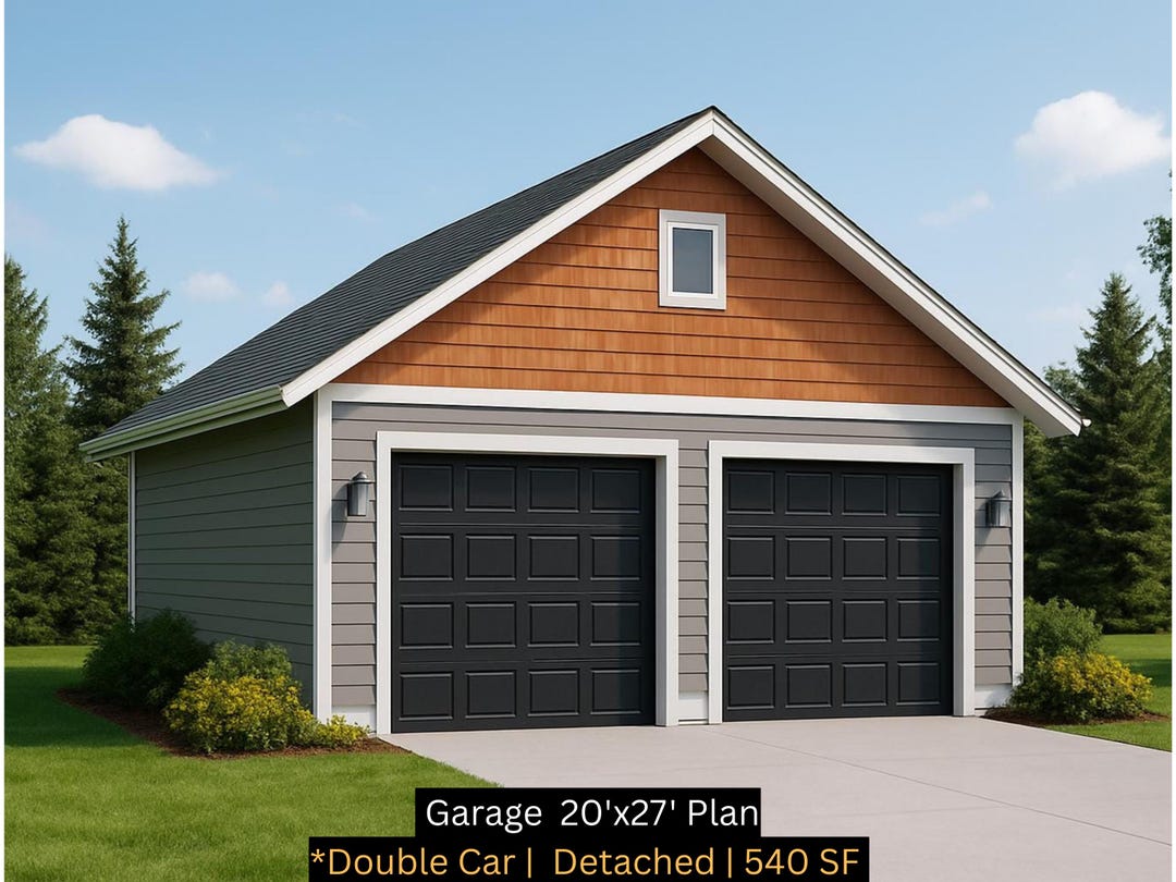 2-car Garage Plan – Compact & Functional Detached Garage Design - Etsy