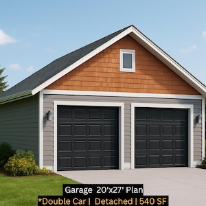 2-Car Garage Plan – Compact & Functional Detached Garage Design