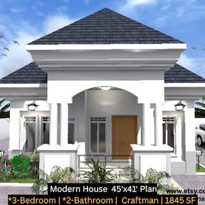 Modern Craftsman Home Plan: 3-Bedroom Open Floor Plan (PDF)