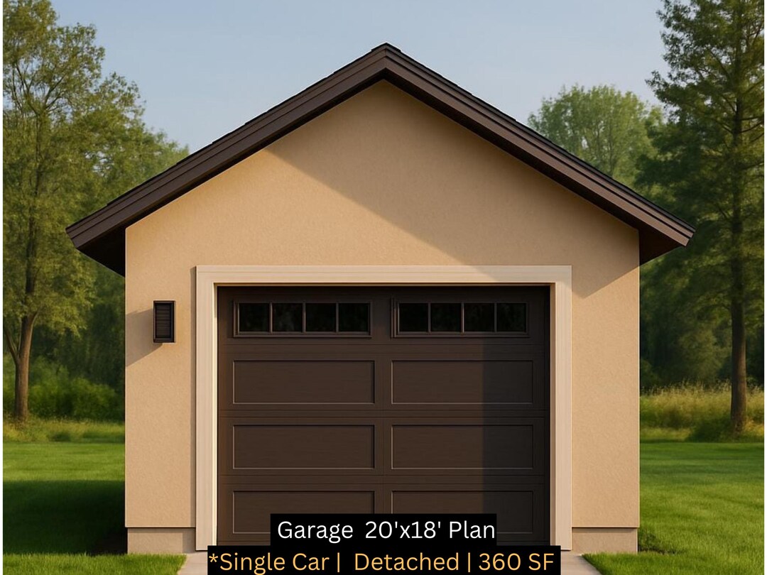 Single Car Garage Plan | 360sq Ft | Compact & Functional | Detached ...