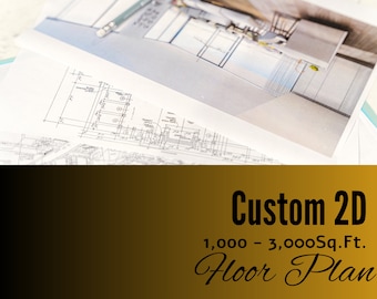 Custom 2D Floor Plan / 1,000 - 3,000 Sq.Ft / Customizable / Personalization / Architectural Design