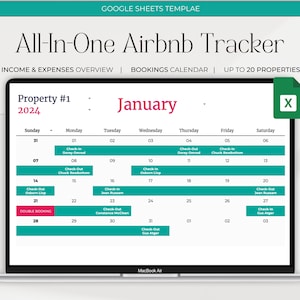 Airbnb Booking Calendar: Property Management Reservation Template Etsy