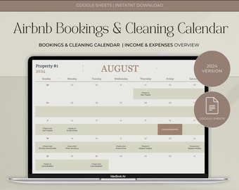 Airbnb Booking Calendar for Short Term Rental Property Google Sheets