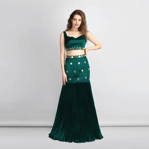 Indian Lehenga For Women, South Asian Wedding Dress, Indo Western Outfit, Mirror Embroidery, Customised Size, Ethnic Wear
