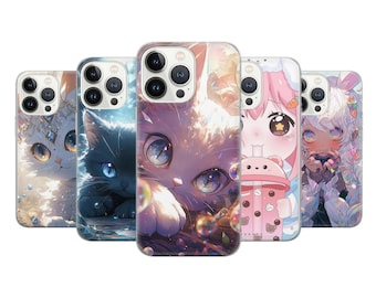Anime Love Phone Case Japanese Art Cover fit for iPhone 14 Pro, 13, 12, 11, XR, 8+, 7 & Samsung S23, S22, A53, A51, Huawei P20, P30 Lite