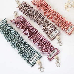 Gingham wrist strap for phone, keys, bag decoration etc. Handmade in UK - Customise your wrist band