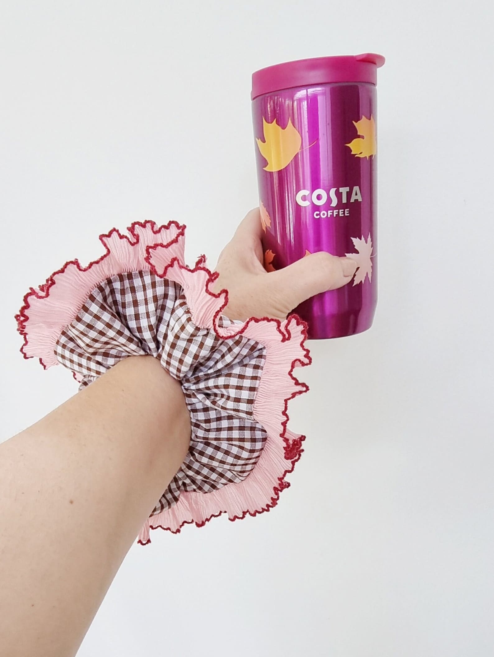 Redcurrant Gingham Scrunchie