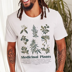 Vintage Botanical Illustration Shirt Plant Lovers Gift Botanical Tshirt Summer Shirt Boho Flower Shirt Vintage Aesthetic Tshirt Cottagecore image 4