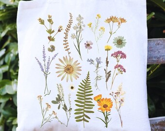 Floral Tote Bag Garden Tote Wildflower Tote Bag Flower Tote Bag Oversized Tote Bag Lily Of The Valley Daisy Tote Bag Artsy Tote Bag Botanic